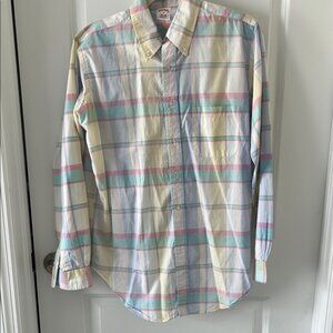 Brooks Brothers White and Blue Casual Button Down Shirt